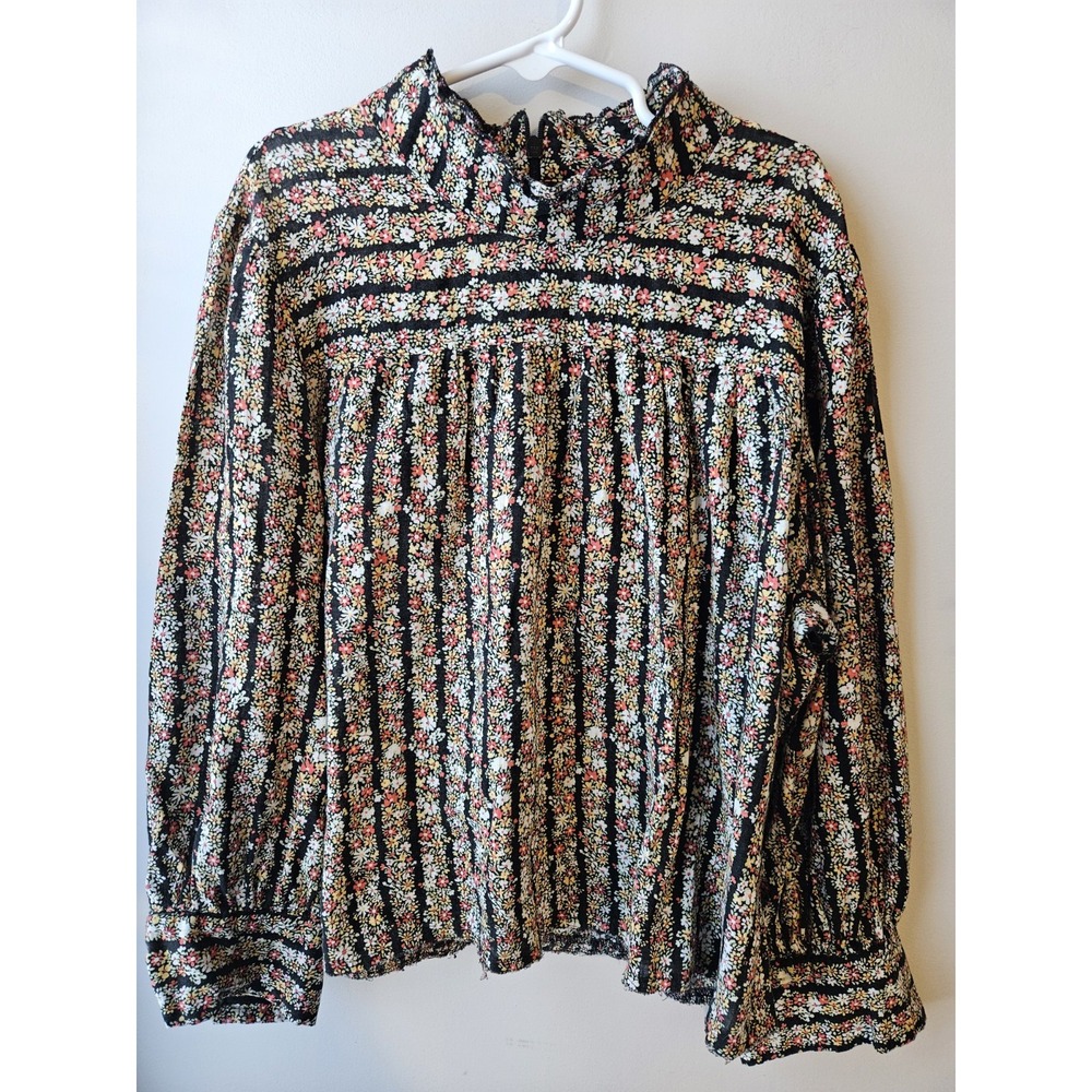 Free People Girls Sz‎ 6 Top – Boho Ditsy Floral Peplum Hem